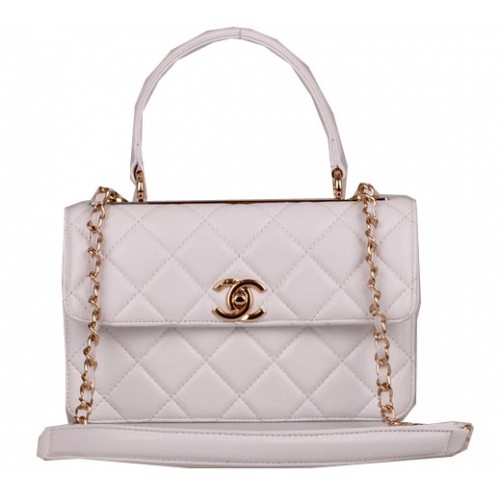 Chanel Classic Top Handle Bag Piel de oveja CHA92236 Blanco