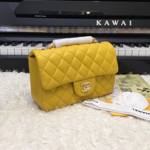 Bolso bandolera Chanel Classic piel de oveja original A1116 cadena de oro amarillo