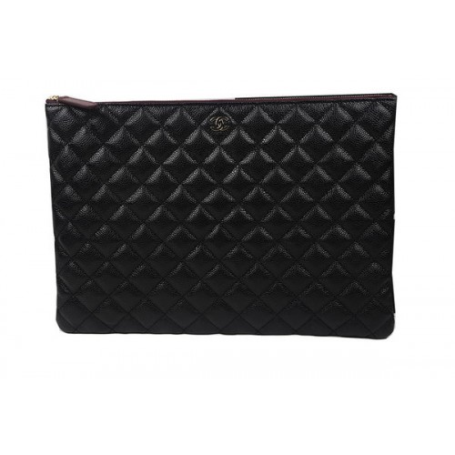 Chanel Clutch Bag Negro Original Cannage Pattern A69254 A69253 A69252 Oro