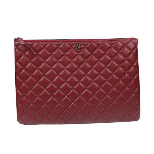 Chanel Bolso De Embrague Original Piel De Oveja A69254 A69253 Borgoña