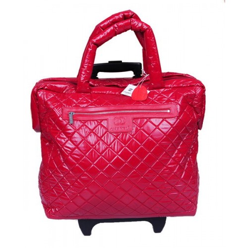 Trolley de nailon acolchado Chanel CoCo Cocoon A47205 Rojo