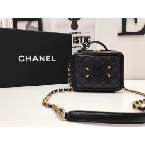 Chanel Neceser Original Patrón Cannage A93341 Negro