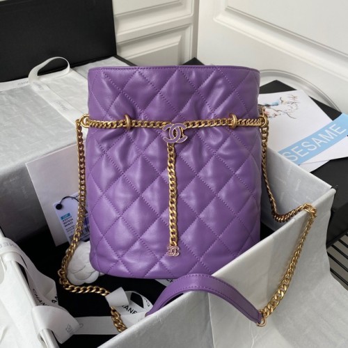 Bolso con cordón Chanel Gold Metal AS3117 violeta
