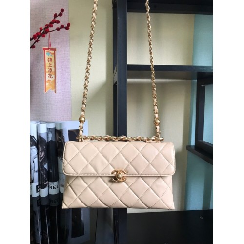Chanel Flap Lambskin Shoulder Bag AS1267 crema