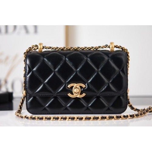 Chanel Flap Lambskin mini bolso de hombro AS2615 negro