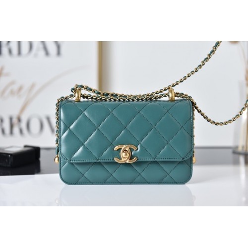 Chanel Flap Lambskin mini bolso de hombro AS2615 verde