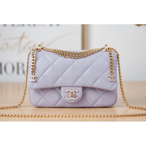 Bolso de hombro Chanel Flap Lambskin pequeño AS3114 Lavanda