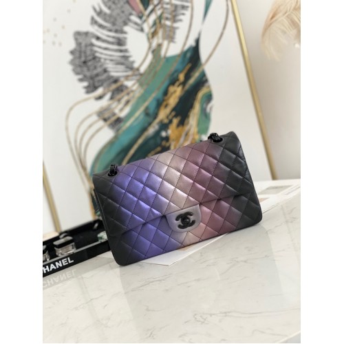 Bolso de hombro Chanel Flap Mirage Lambskin AS1112 negro