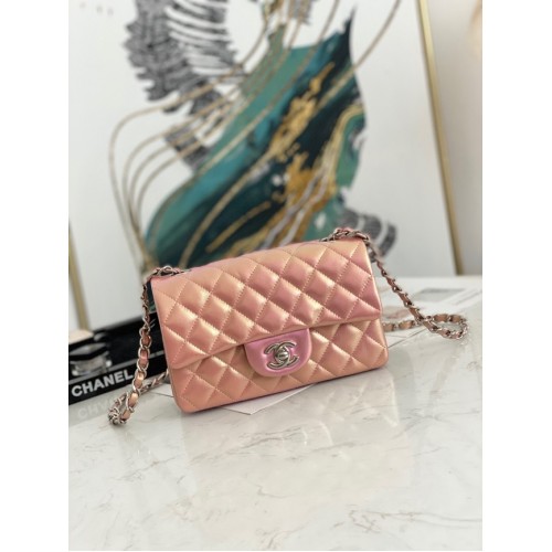 Bolso de hombro Chanel Flap Mirage Lambskin AS1116 rosa