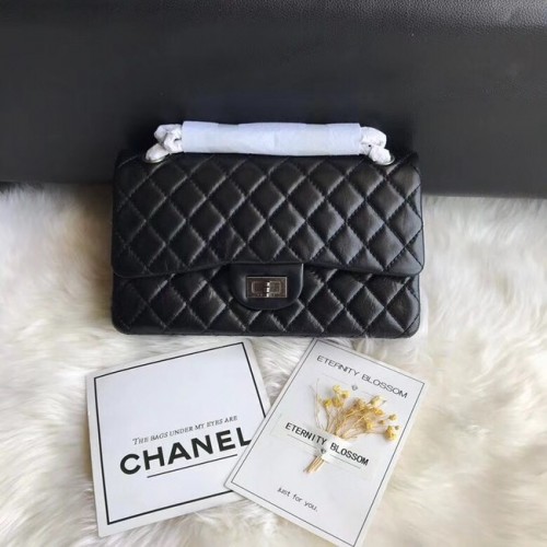 Chanel Flap Original Cuero de vaca 30225 negro Cadena de plata