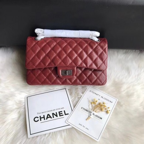 Chanel Flap Original Cuero de vaca 30225 rojo Cadena de plata