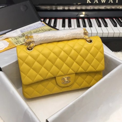Solapa Chanel Original Piel Oveja CF1112 Cadena oro amarillo