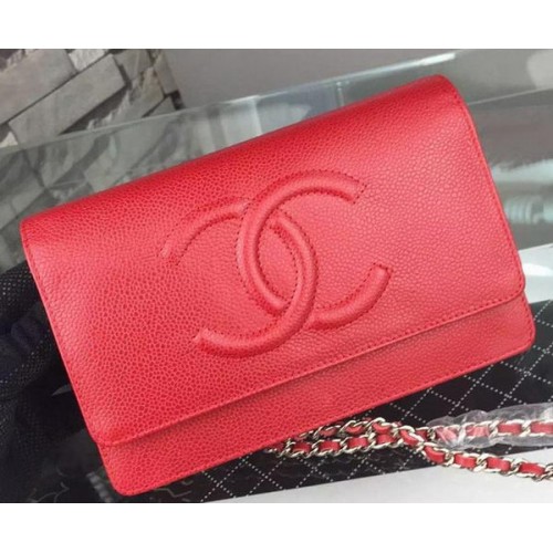 Bolso de hombro con solapa Chanel Patrón Cannage A5373 Rojo
