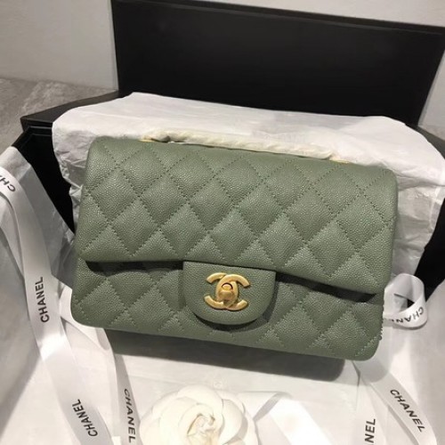 Chanel Flap Shoulder Bag Original Caviar Leather CF1116 verde