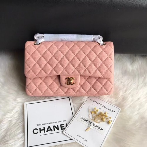 Chanel Flap Shoulder Bag Original Deer leather A1112 cadena de oro rosa
