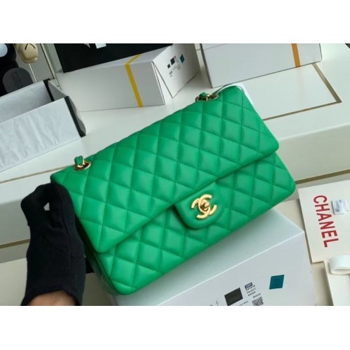 Chanel Flap Shoulder Bag Original Piel de oveja A1112 Verde