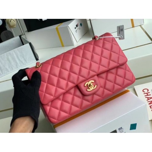 Chanel Flap Shoulder Bag Original piel de oveja A1112 rosa