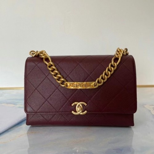 Chanel Flap Shoulder Bag Cuero original AS2764 Vino