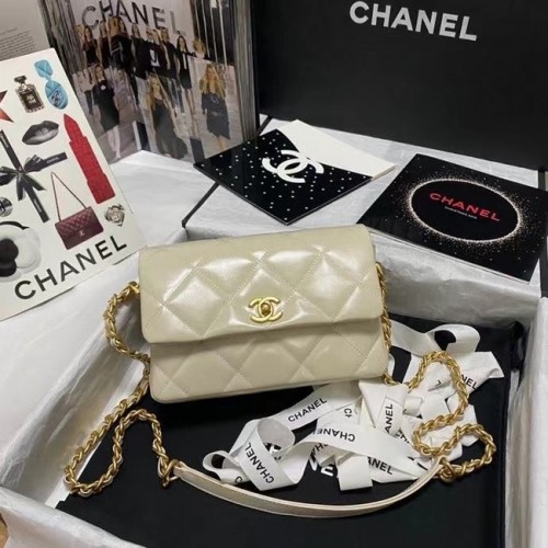 Chanel Flap Shoulder Bag Cuero original AS9957 beige