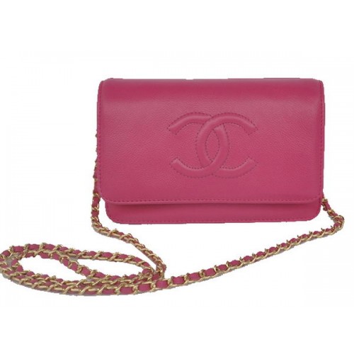 Bolso de hombro con solapa Chanel Piel de becerro rosa CHA33817 Dorado