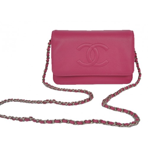 Bolso de hombro con solapa Chanel Piel de becerro rosa CHA33817 Plata