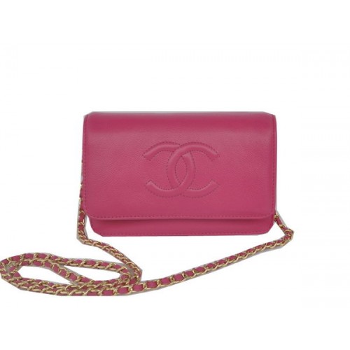 Bolso de hombro con solapa Chanel Piel de becerro rosa CHA33818 Dorado