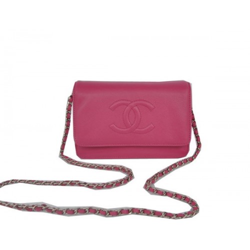 Bolso de hombro con solapa Chanel Piel de becerro rosa CHA33818 Plata