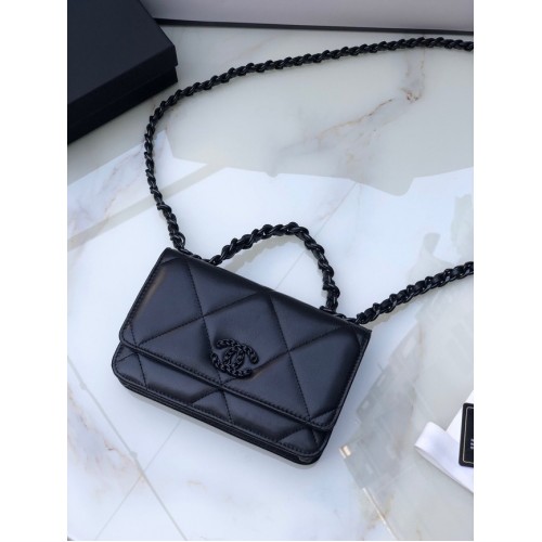 Chanel Flap Shoulder Bag mini Cuero original AS0957 negro