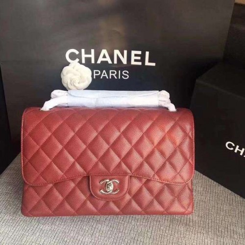 Bolsos de hombro con solapa Chanel Marroon Piel de becerro original CF1113 Plata