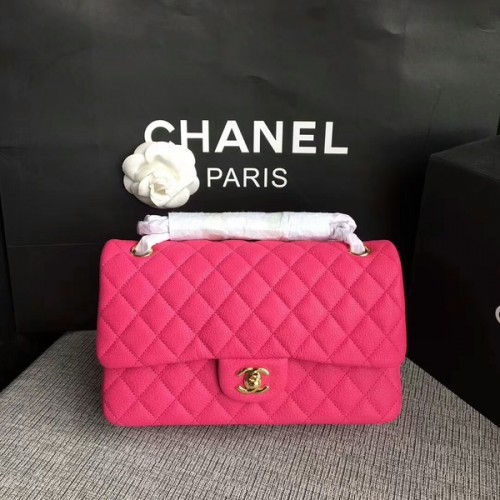 Chanel Flap Bolsos de Hombro Original Deerskin Leather CF1112 Melocotón