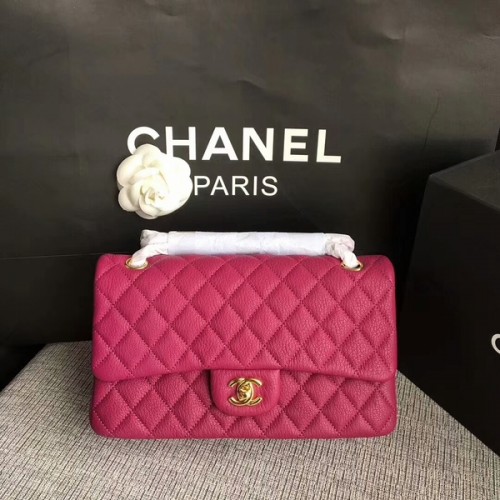 Chanel Flap Bolsos de Hombro Original Deerskin Leather CF1112 Rosa