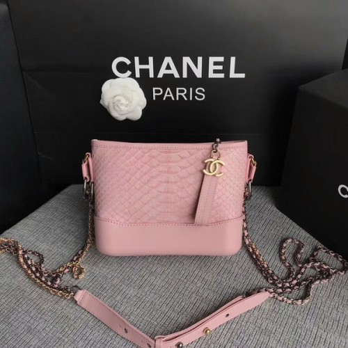 Chanel Gabrielle Mini Bandolera Original Piel De Pitón 8122A Rosa