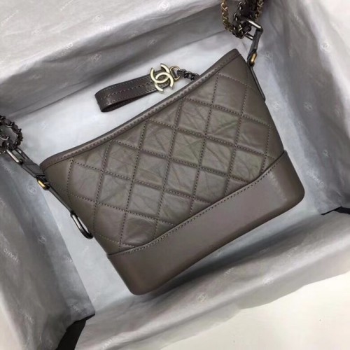 Bolso de hombro Chanel Gabrielle Original Becerro 93841 gris