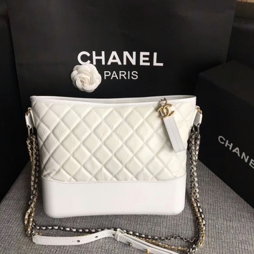 Bolso De Hombro Chanel Gabrielle Piel De Becerro Original A93842 Blanco