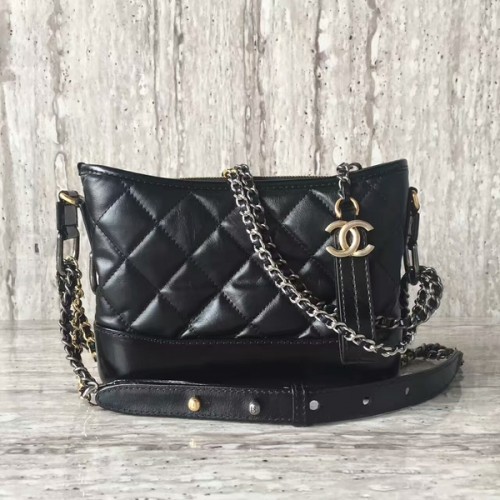 Bolso de hombro Chanel Gabrielly de piel de becerro 93823 Negro