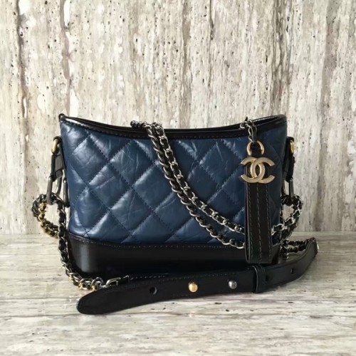 Bolso de hombro Chanel Gabrielly de piel de becerro 93823 Azul