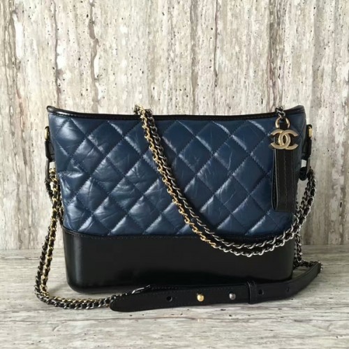 Bolso de hombro Chanel Gabrielly de piel de becerro 93824 Azul