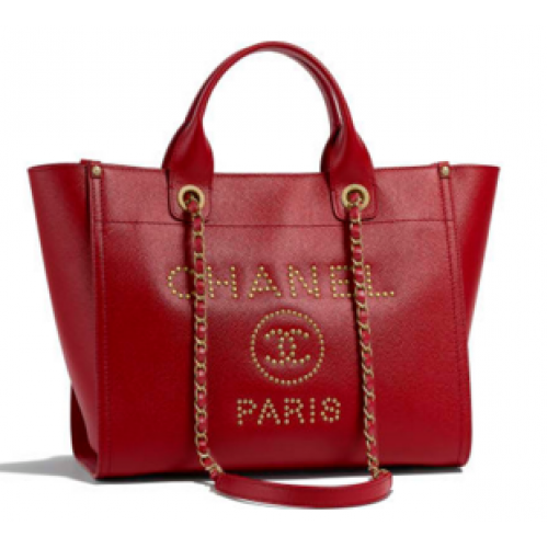 Chanel Piel de becerro granulada Metal dorado A57069 Borgoña