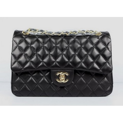 Chanel 2.55 Bolso con solapa acolchada A1112 Negro con herrajes dorados