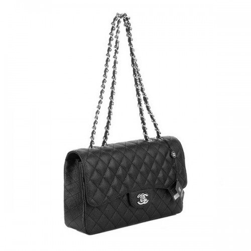 Chanel Jumbo Caviar Flap Bolsas A28600 Negro