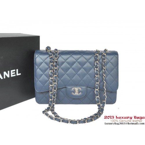 Chanel Jumbo A36076 Blue Classic Cannage Patterns Bolso con solapa