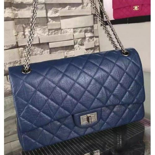Chanel Jumbo Classic Flap Bag Negro Original Piel De Becerro CHA6212 Azul