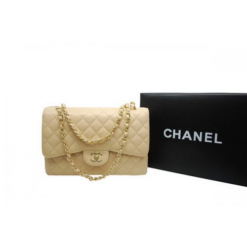 Bolso Chanel Jumbo con doble solapa Apricot Original Caviar Leather A36097 Oro