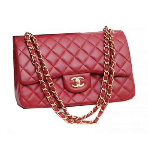 Chanel Jumbo Double Flaps Bolsos Piel de cordero original A36097 Borgoña