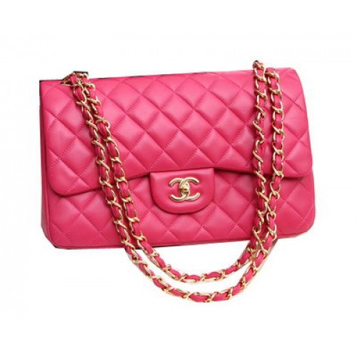 Bolsos Chanel Jumbo con solapas dobles Piel de cordero original A36097 Rose