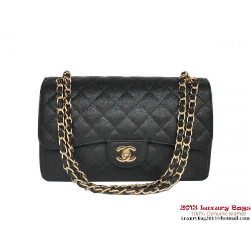 Chanel Jumbo Quilted Classic Cannage Patterns Flap Bag A58600 Oro negro