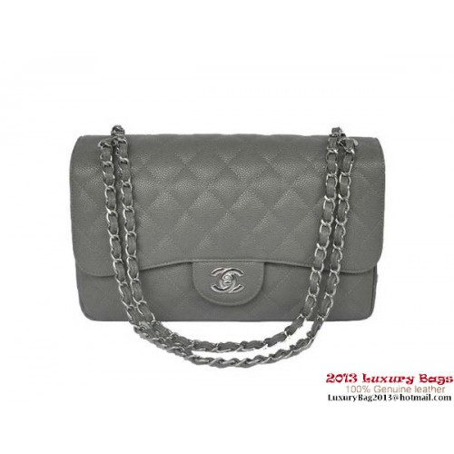 Chanel Jumbo Quilted Classic Cannage Patterns Flap Bag A58600 Gris Plata