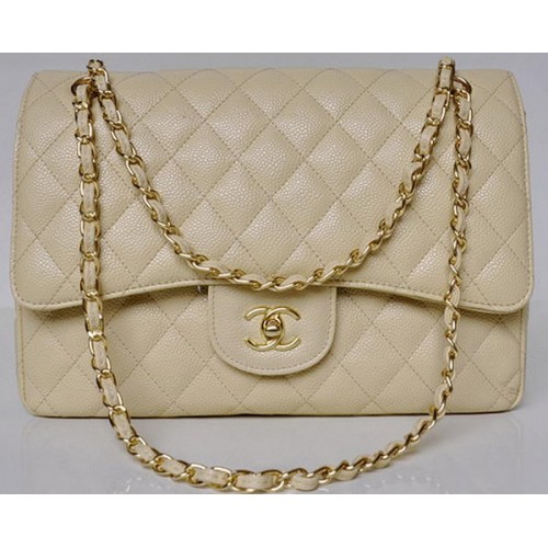 Chanel Jumbo Quilted Classic Flap Bag Apricot Cannage Patterns A58600 Oro