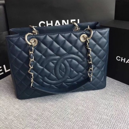 Chanel LE Boy Grand Shopping Tote Bag GST Patrón Royal Cannage A50995 Plata