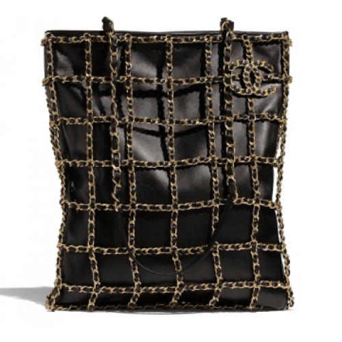 Chanel Lambskin Shopping bag AS1383 negro